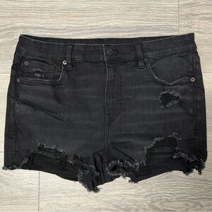 American Eagle Distressed Black Denim Shorts